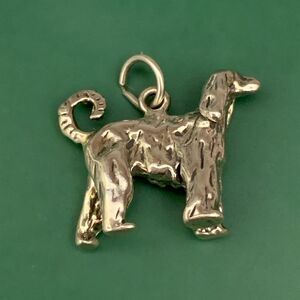 .925 Afghan Dog Sterling Silver Jewelry Charm #show dog #dog